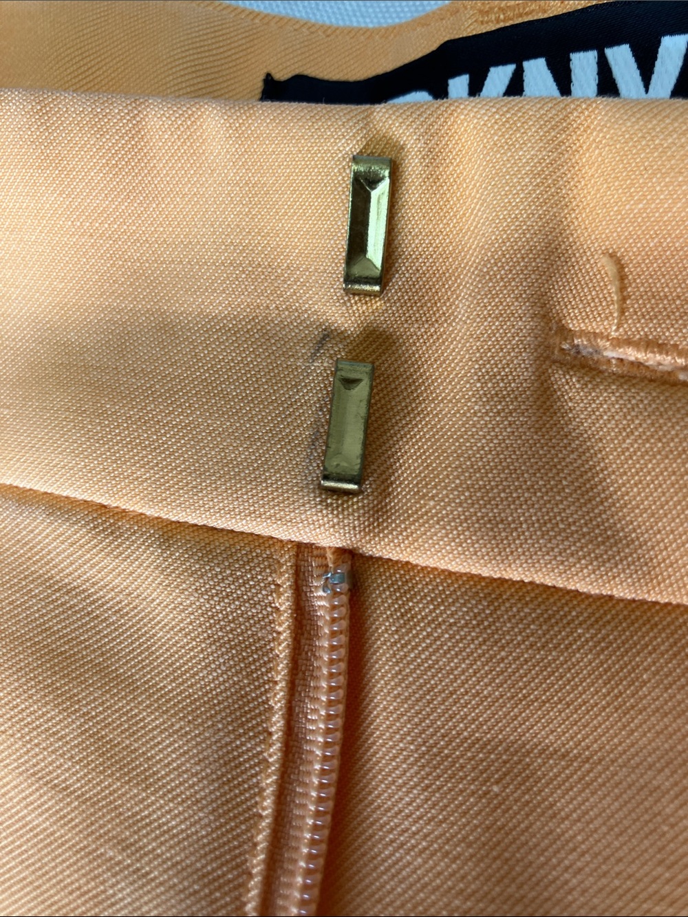 DKNY Wide Leg Cargo Pants in Bright Orange - Picture 13 of 13